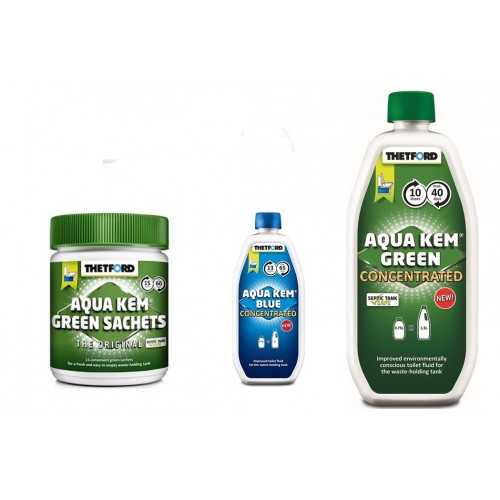 3 lü Kimyasal Set(Aqua Kem Yeşil Poşet, Aqua Kem Green Konsantre,  Aqua Kem Blue Konsantre)