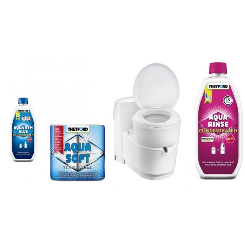 Kasetli Tuvalet C223CS(Aqua Kem Blue Konsantre,Aqua Rinse Pembe,Thetford Tuvalet Kağıdı)